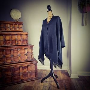 Open-Front Black Fringe Wrap